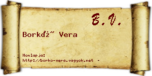 Borkó Vera névjegykártya